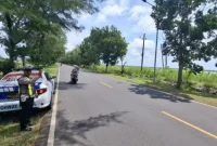 Foto/Dok : Saat petugas Satlantas Polres Sumenep sedang patroli di lokasi rawan. @Sumber_RADAR9.ID
