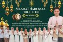 Pamflet: Ucapan selamat Hari Raya Idul Fitri 1447 H/2026 H dari keluarga besar Kantor Notaris (PPKT - NPAK) yang dipimpin oleh Dr. Nagfhir, S.H., S.I.H., M.Kn., CPM, CH, CHT.