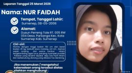 Pamflet Resmi: Polres Sumenep Rilis Pencarian Orang Hilang atas Nama Nur Faidah.