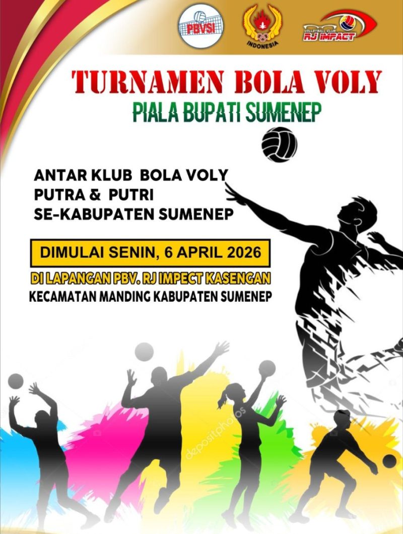 Foto: Pamflet resmi Turnamen Bola Voli Piala Bupati Sumenep 2026. Dokumentasi RADAR9.ID/Redaksi.