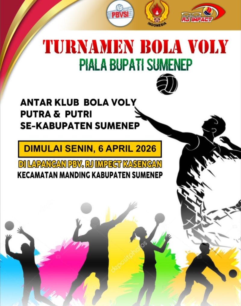 Foto: Pamflet resmi Turnamen Bola Voli Piala Bupati Sumenep 2026. Dokumentasi RADAR9.ID/Redaksi.