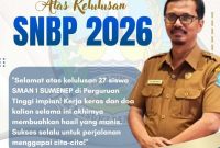 Foto: Pamflet resmi berisi ucapan selamat dan sukses atas kelulusan SNBP 2026 dari Kepala SMAN 1 Sumenep, Sirajum Munir, M.Pd., kepada 27 siswa yang diterima di perguruan tinggi negeri.