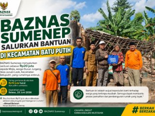 BAZNAS Sumenep Kucurkan Rp20 Juta untuk Korban Rumah Ambruk di Batuputih, Tahap Awal Disalurkan Rp10 Juta