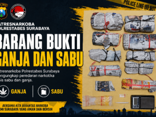 SatResnarkoba Polrestabes Surabaya Amankan Pria Kurir Ganja dan Sabu