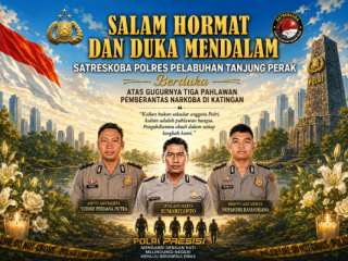 Satreskoba Polres Pelabuhan Tanjung Perak Sampaikan Duka Mendalam atas Gugurnya Tiga Personel Polri dalam Operasi Pemberantasan Narkoba di Katingan