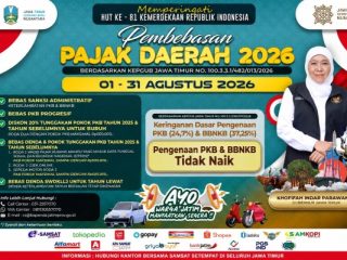 Kado HUT ke-81 RI, Jatim Gebrak Agustus Dengan Pemutihan Pajak dan Kepastian Tarif Tanpa Kenaikan