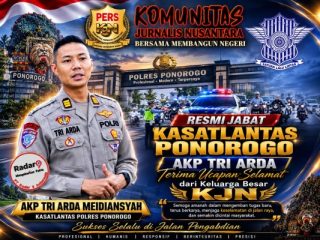 Resmi Jabat Kasatlantas Ponorogo, AKP Tri Arda Terima Ucapan Selamat dari Keluarga Besar KJN