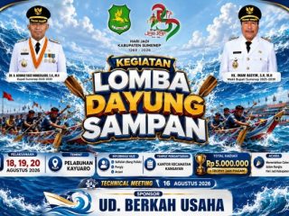 Bupati Fauzi Ajak Warga Semarakkan Hari Jadi Sumenep Lewat Lomba Dayung Sampan di Kangayan