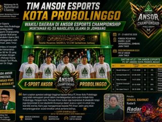 Tim Ansor Esports Kota Probolinggo Wakili Daerah di Ansor Esports Championship Muktamar ke-35 NU