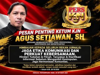 Agus Setiawan: Jaga Integritas, Hindari Fitnah di Lingkungan Komunitas KJN